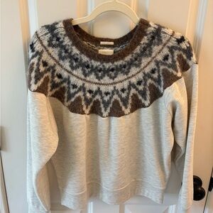 MOTHER The Half of Me Fair Isle sweater/sweatshirt
